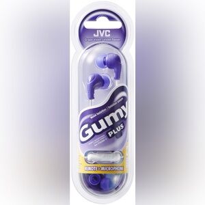 JVC Gumy Plus Purple Earbuds with Microphone